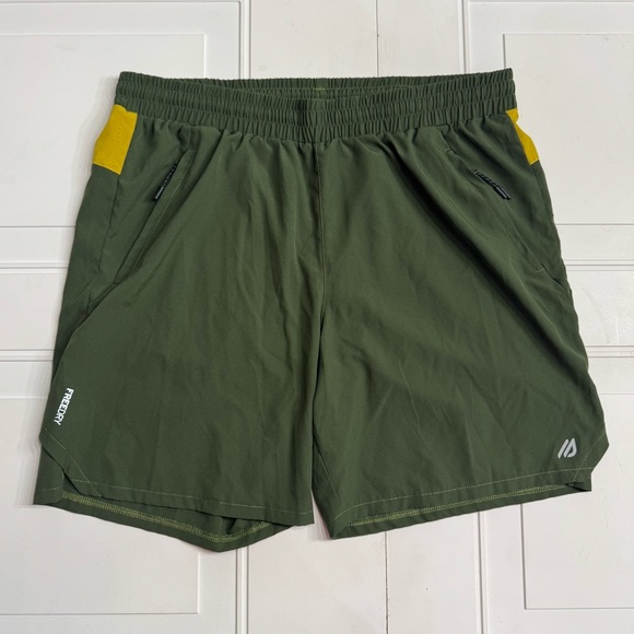 Eddie Bauer Men's Size Large Green‎ Yellow Freedry Swim Trunk Shorts - Picture 1 of 6